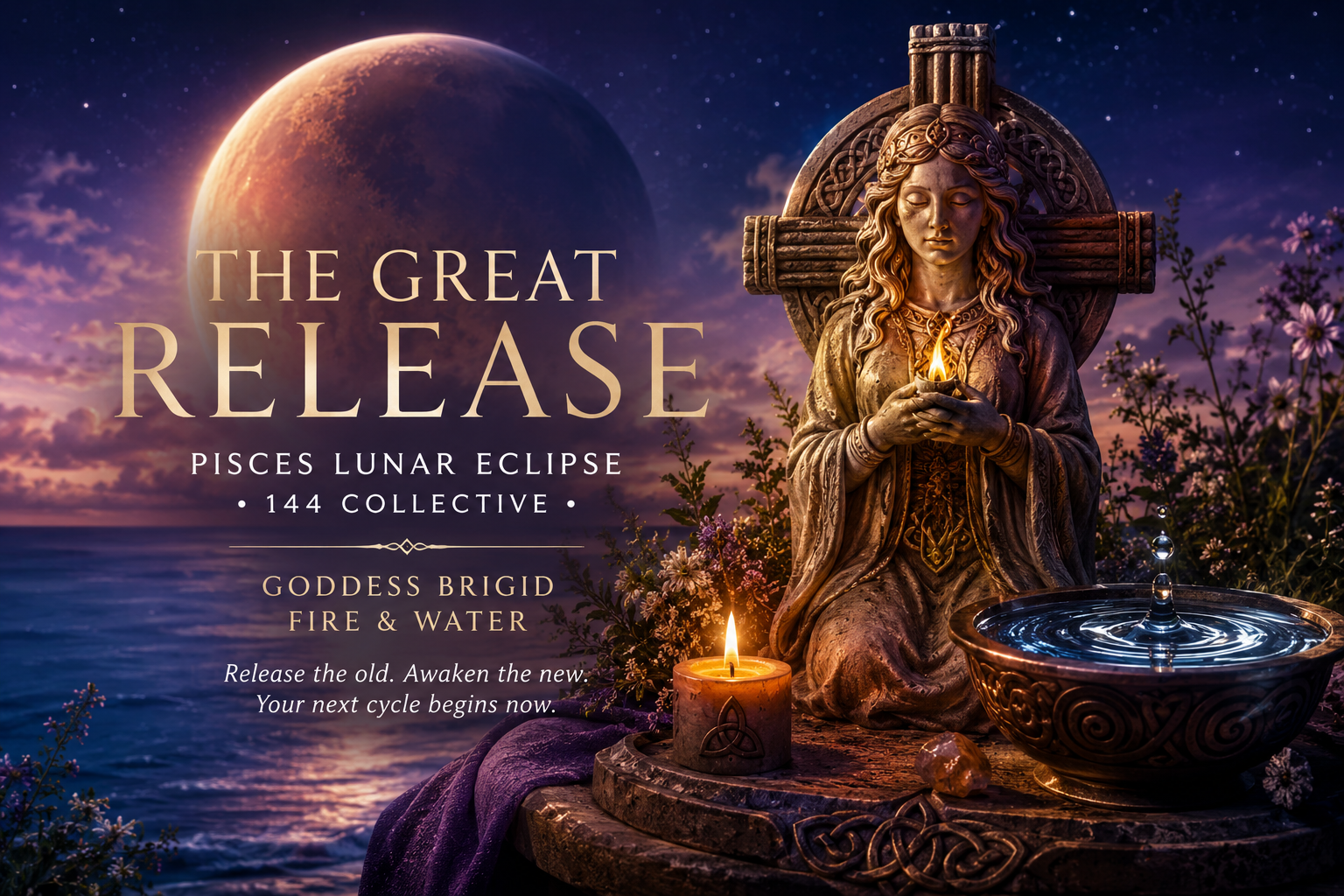The Pisces Lunar Eclipse & the Great Release: Brigid, the 144 Collective and a New Cycle