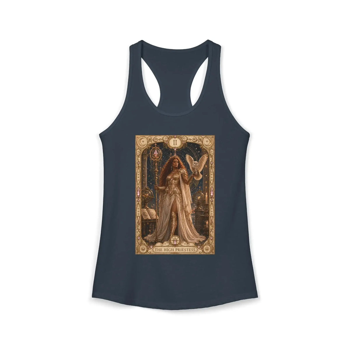 The High Priestess Tarot Tank Top - Brigantia Goddess Shirt Printify