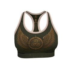 Brigantia Winged Triskele Luxury Padded Sports Bra – Celtic Goddess De Contrado