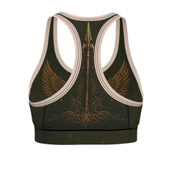 Brigantia Winged Triskele Luxury Padded Sports Bra – Celtic Goddess De Contrado