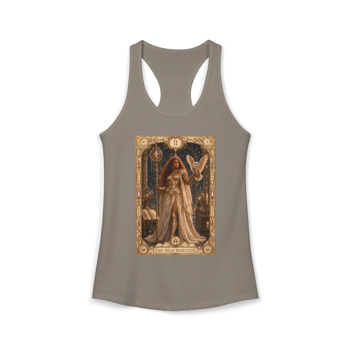 The High Priestess Tarot Tank Top - Brigantia Goddess Shirt Printify