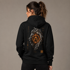 Lionsgate 08.08 Organic Cotton Hoodie | Silver Lion, Sirius Sacred Geometry Unisex Eco Hoodie House Of Bridie
