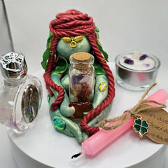 Aisling Keeper of Hope and Transformation handmade Brigid figurine with sacred water, crystals and Eternal Flame