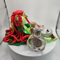 Brynwen Brigid’s Keeper of New Beginnings handcrafted altar Guardian with crystal candle, Rose Goddess Altar Essence and Eternal Flame