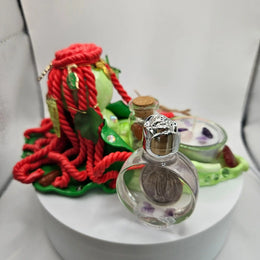 Brynwen Brigid’s Keeper of New Beginnings handcrafted altar Guardian with crystal candle, Rose Goddess Altar Essence and Eternal Flame