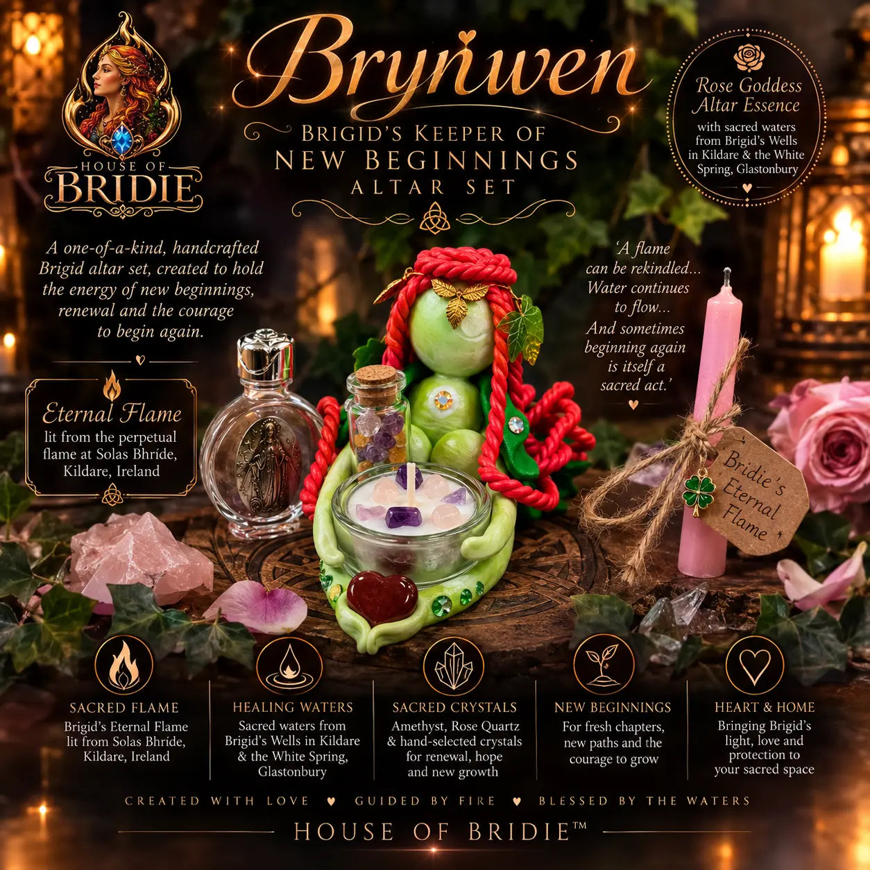 Brynwen – Brigid’s Keeper of New Beginnings - Altar Set House Of Bridie