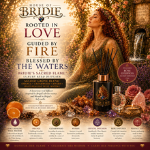 House of Bridie™ Sacred Flame Reed Diffuser | Sacred Grove Blend | Orange Cedarwood Myrrh | Crystal Infused Home Fragrance | Brigid Gift