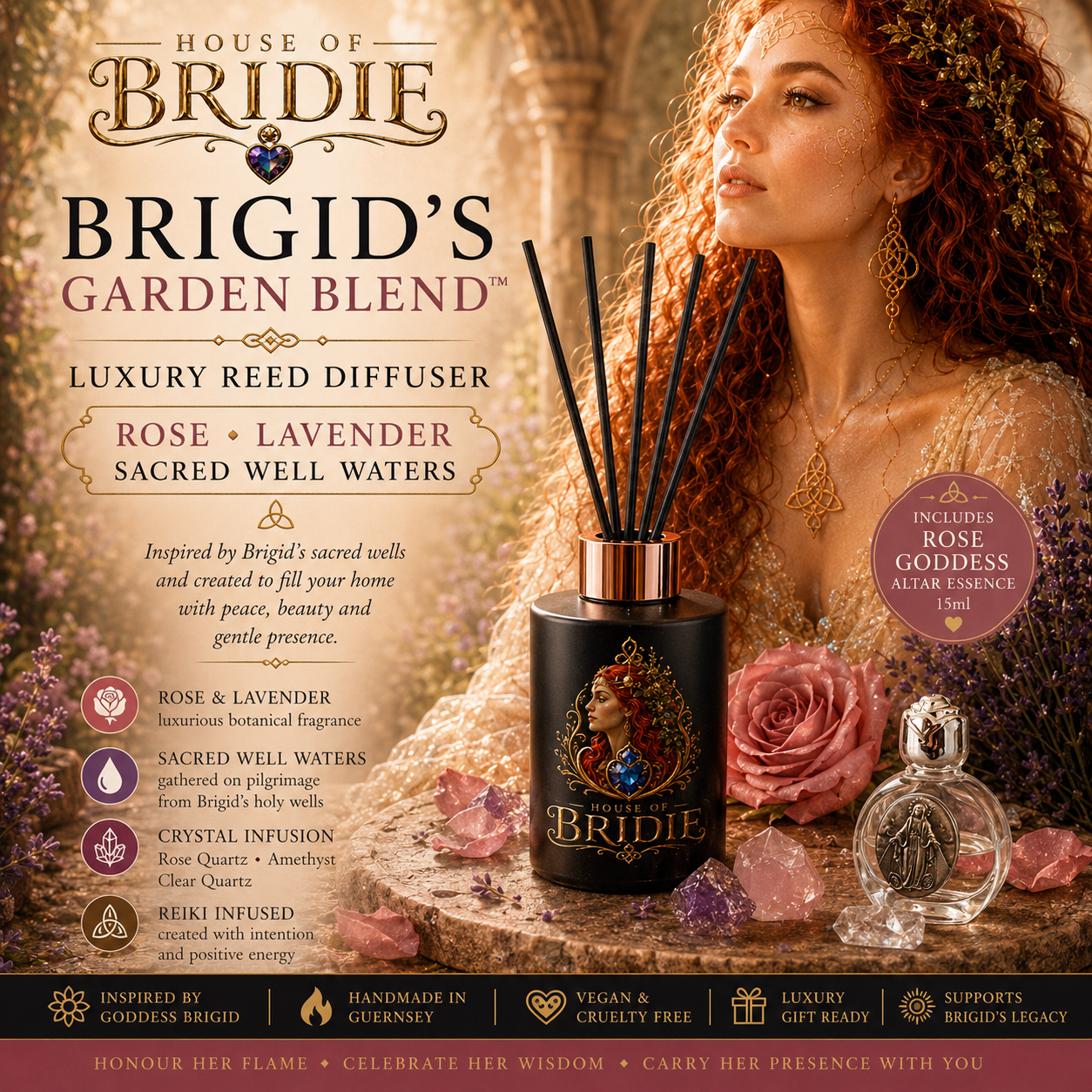Brigid's Hearth Diffuser Rose • Lavender