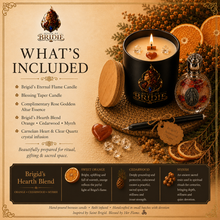 BRIGID'S HEARTH BLEND Orange • Cedarwood • Myrrh Carry the warmth of Brigid's sacred hearth into your home.