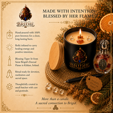 BRIGID'S HEARTH BLEND Orange • Cedarwood • Myrrh Carry the warmth of Brigid's sacred hearth into your home.