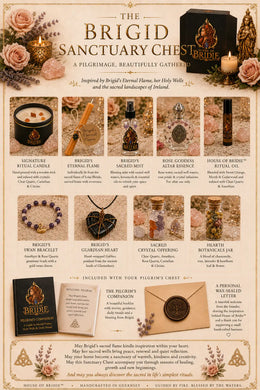Brigid Sanctuary Chest ritual altar set with candle, altar oil and sacred ritual pieces - House Of Bridie