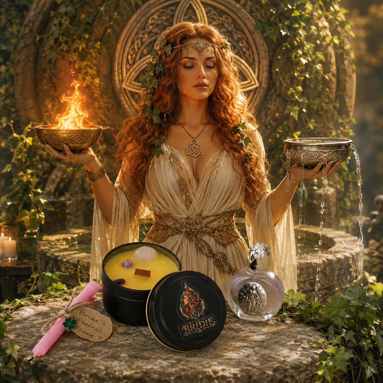 Sacred Healing Ritual Pairing -  Brigid's Rose Blend -  Sacred Flame Collection House Of Bridie