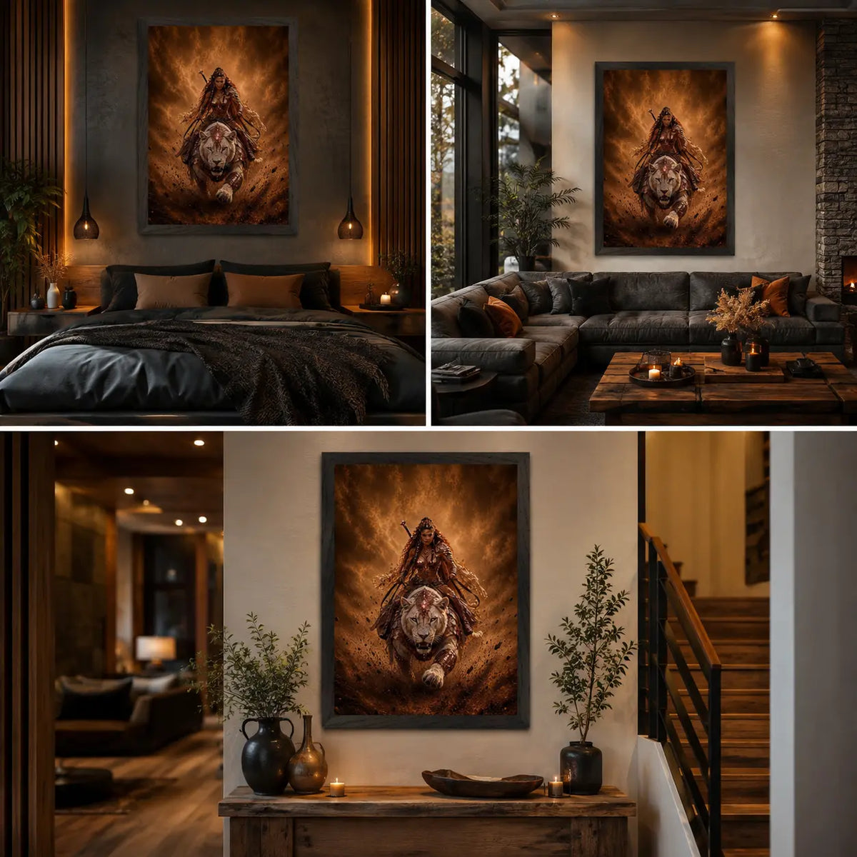 Divine Vanguard Brigantia Mounted Framed Poster – House of Bridie Warrior Queen Goddess Art House Of Bridie