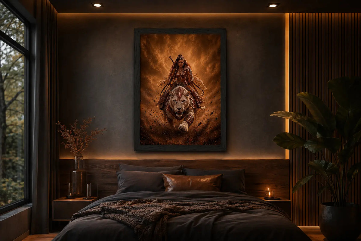 Divine Vanguard Brigantia Mounted Framed Poster – House of Bridie Warrior Queen Goddess Art House Of Bridie