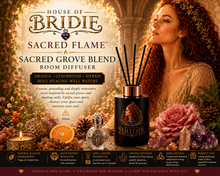 House of Bridie™ Sacred Flame Reed Diffuser | Sacred Grove Blend | Orange Cedarwood Myrrh | Crystal Infused Home Fragrance | Brigid Gift