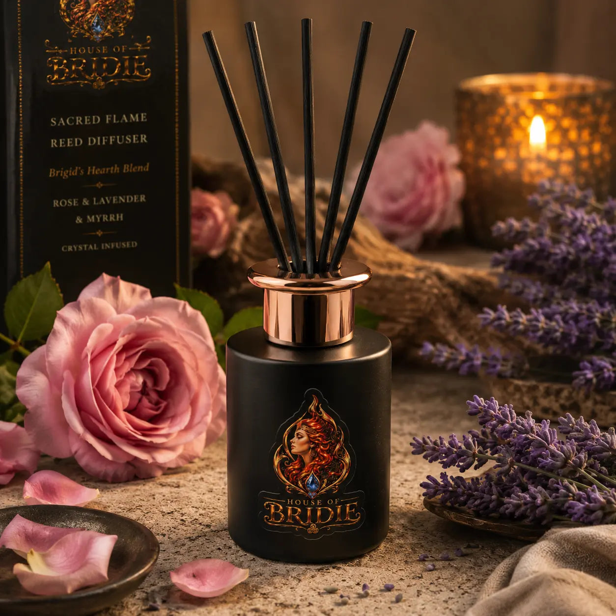 Goddess Brigid Reed Diffuser – Brigid's Rose – Rose • Lavender