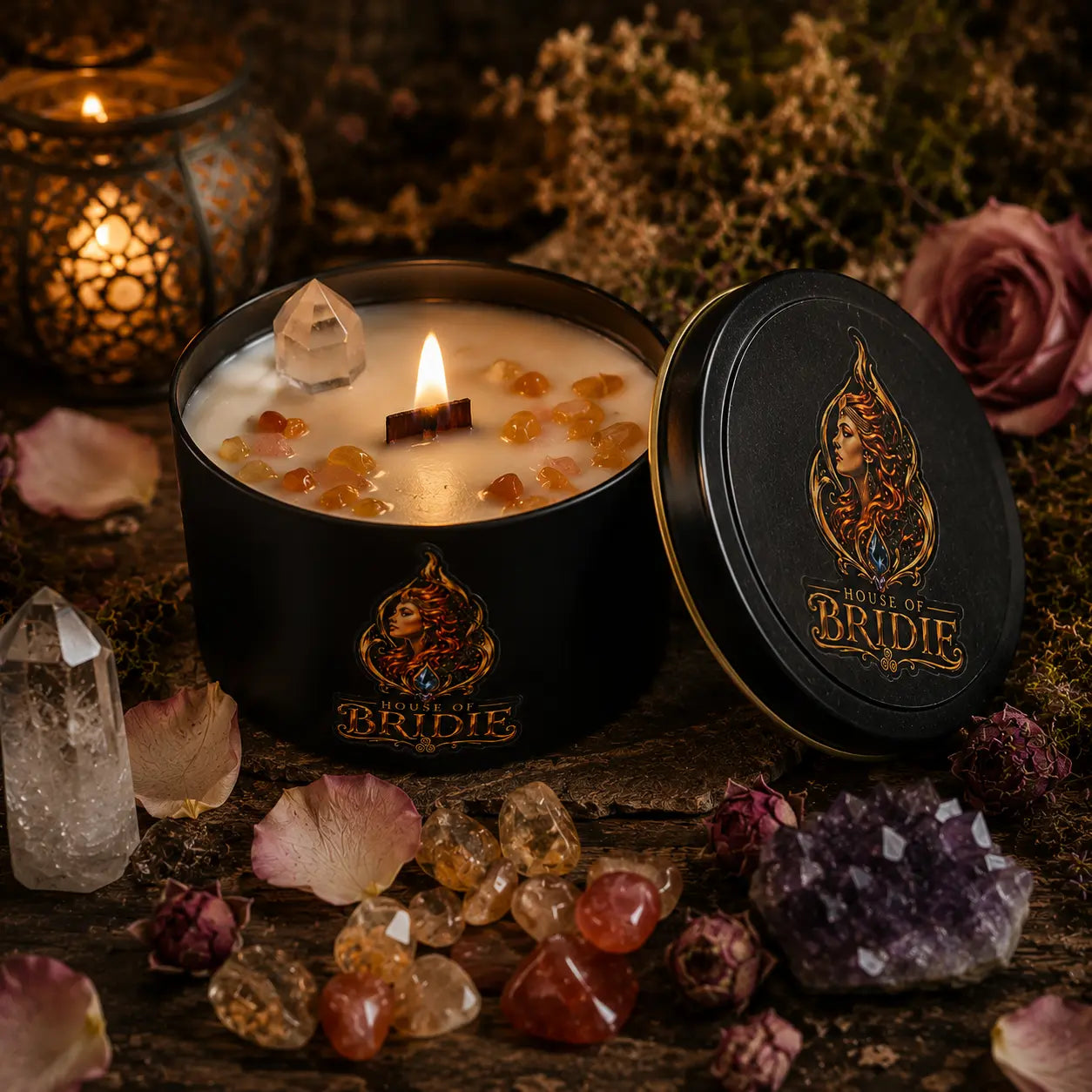 Brigid Sanctuary Chest ritual altar set with candle, altar oil and sacred ritual pieces - House Of Bridie