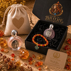 Goddess Brigid Courage Bracelet & Altar Essence Set with gift packaging