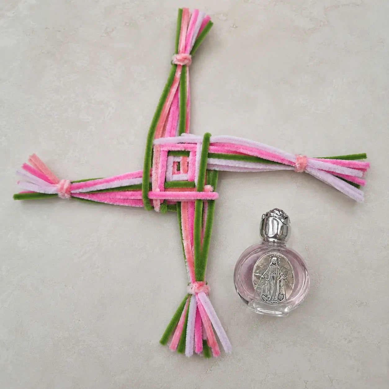 Brigid's Protection Cross | Sacred Brigid Cross & Rose Altar Essence Gift set