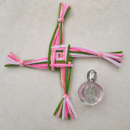 Brigid's Protection Cross | Sacred Brigid Cross & Rose Altar Essence Gift set