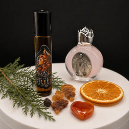 Flame of Brigid Altar Blessing Set with ritual altar oil - and Rose Goddess Altar Essence 