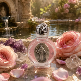 Rose Goddess Altar Essence beside sacred spring water