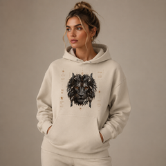 Lionsgate 08.08 Organic Cotton Hoodie | Silver Lion, Sirius Sacred Geometry Unisex Eco Hoodie House Of Bridie