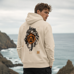 Lionsgate 08.08 Organic Cotton Hoodie | Silver Lion, Sirius Sacred Geometry Unisex Eco Hoodie House Of Bridie