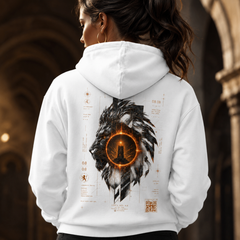 Lionsgate 08.08 Organic Cotton Hoodie | Silver Lion, Sirius Sacred Geometry Unisex Eco Hoodie House Of Bridie