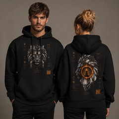 Lionsgate 08.08 Organic Cotton Hoodie | Silver Lion, Sirius Sacred Geometry Unisex Eco Hoodie House Of Bridie
