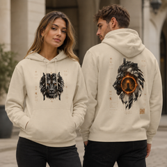 Lionsgate 08.08 Organic Cotton Hoodie | Silver Lion, Sirius Sacred Geometry Unisex Eco Hoodie House Of Bridie