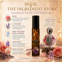 Bridie's Sacred Scent™ Goddess Brigid Inspired Ritual Altar Oil Crystal Infused • Rose • Lavender • Holy Healing Waters Inspired by Goddess Brigid. Created by House of Bridie.
