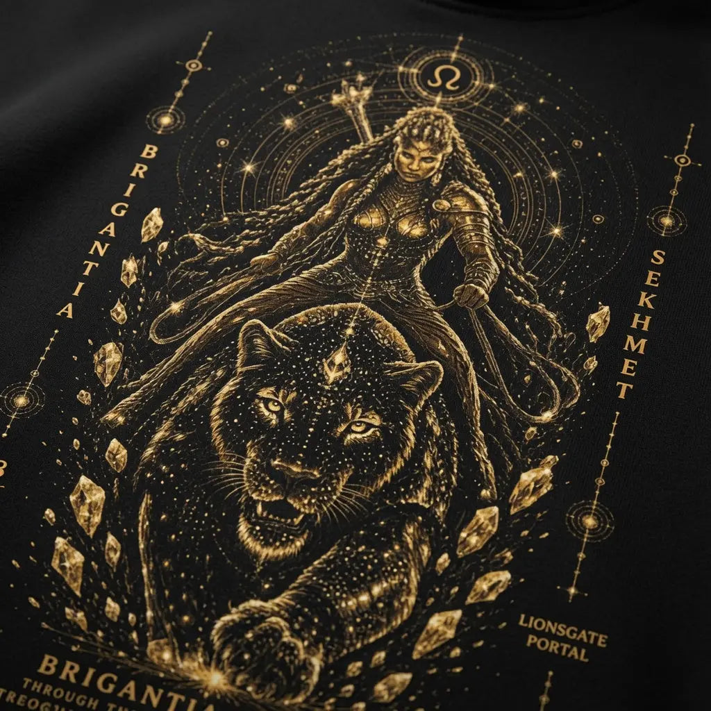 Brigantia Sekhmet Lionsgate 08.08 Hoodie | Limited Edition Organic Cotton Sacred Lion Portal Hoodie House Of Bridie