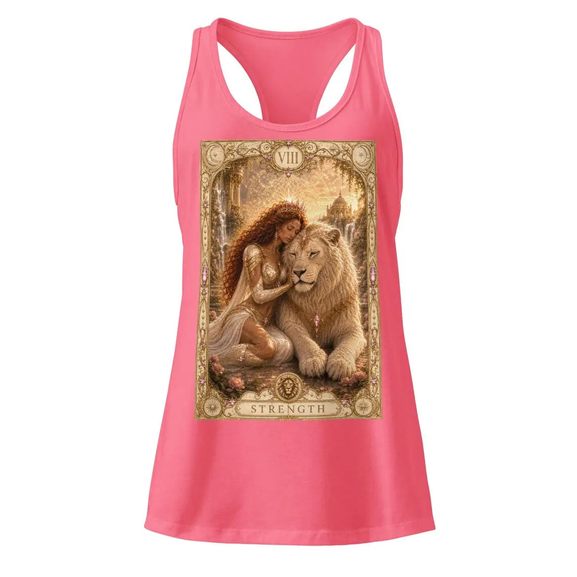 Strength Tarot Tank Top - Brigantia Goddess Racerback Best House Of Bridie