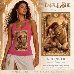 Strength Tarot Tank Top - Brigantia Goddess Racerback Best House Of Bridie