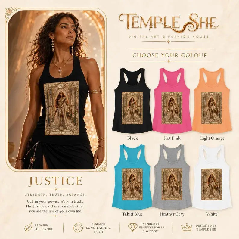 Justice Tarot Tank Top, Goddess Brigantia, Women’s Racerback Vest House Of Bridie