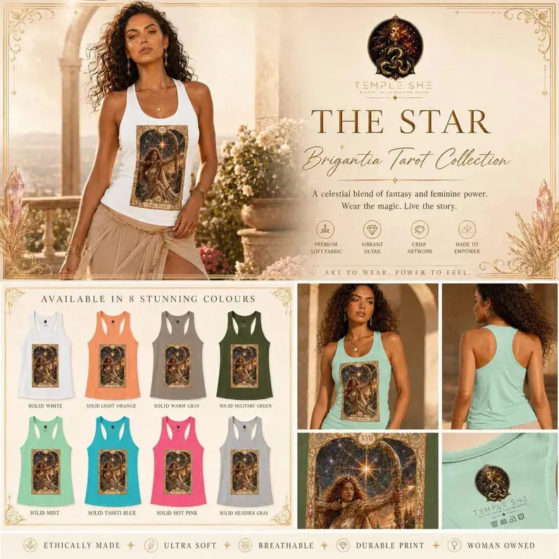The Star Tarot Tank Top | Brigantia Goddess Racerback Vest Printify