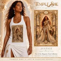 Justice Tarot Tank Top, Goddess Brigantia, Women’s Racerback Vest House Of Bridie