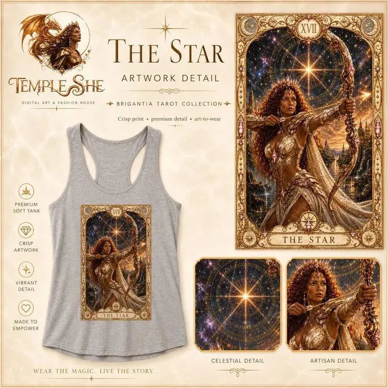 The Star Tarot Tank Top | Brigantia Goddess Racerback Vest Printify