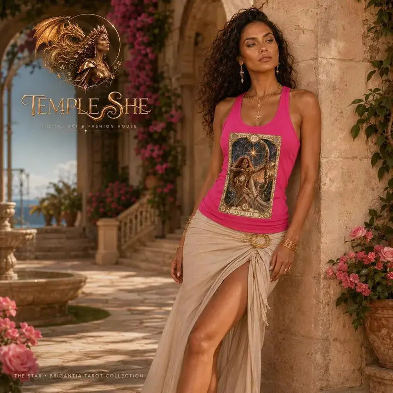 The Star Tarot Tank Top | Brigantia Goddess Racerback Vest Printify