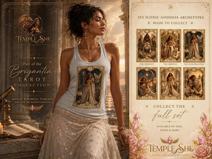 The High Priestess Tarot Tank Top - Brigantia Goddess Shirt Printify